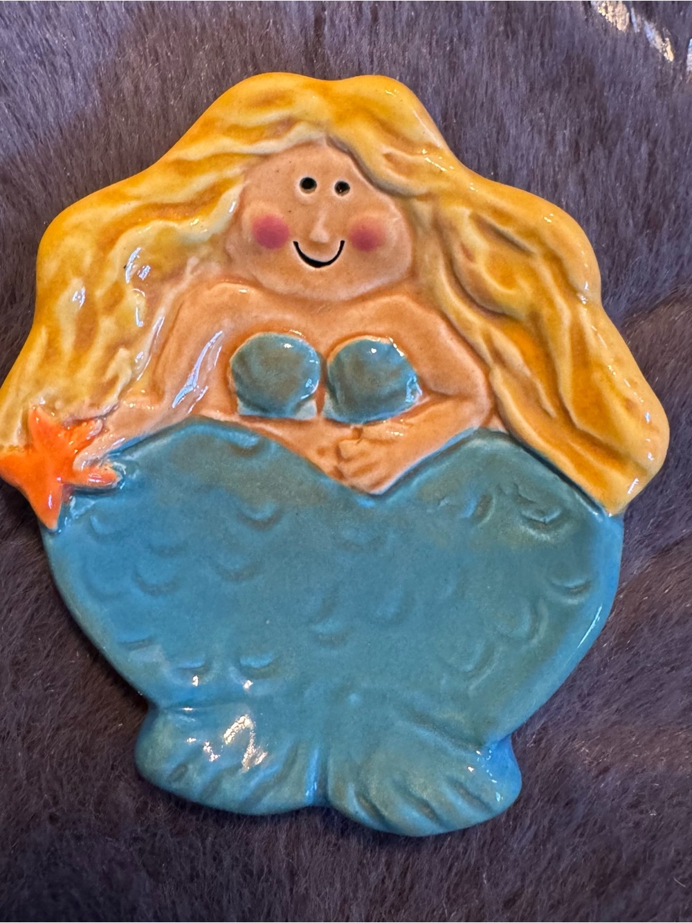 Ceramic Mermaid Trinket Dish Soap Dish Spoon Rest Made in USA